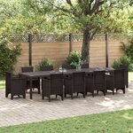 Table de Jardin vidaXL Marron 350x100x73 cm Poly Rattan