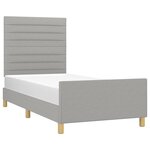 vidaXL Cadre de lit sans matelas gris clair 100x200 cm tissu