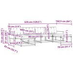 vidaXL Ensemble de canapés d'extérieur 6 pc Naturel et noir
