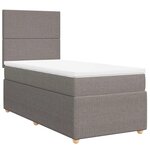 vidaXL Sommier à lattes de lit avec matelas Taupe 90x190 cm Tissu