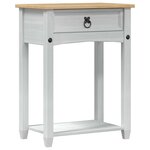 vidaXL Table console Blanc 55 x 35 x 73 cm Pin massif