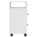 vidaXL Meuble étroit de salle de bain à roulettes blanc