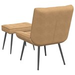 vidaXL Chaise de relaxation avec tabouret Marron Velours