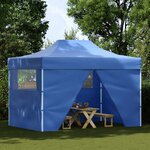 vidaXL Tente pliable avec 4 parois latérales 3 x 4 5 m Bleu