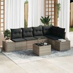 vidaXL Ensemble de canapé de jardin avec coussin 6 Pièces Gris clair