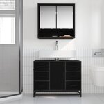 vidaXL Ensemble de mobilier de salle de bain 2 Pièces Chêne noir