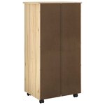 vidaXL Cabinet roulant 53 x 39 x 103 cm Bois de Pin Massif Marron