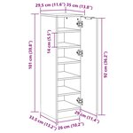 vidaXL Meuble à chaussures Chêne fumé 30x35x100 cm Bois d'ingénierie