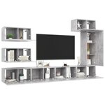 vidaXL Ensemble de meubles TV 8 Pièces Gris béton Bois d'ingénierie