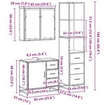 vidaXL Ensemble de meubles de salle de bain 3 Pièces Chêne fumé