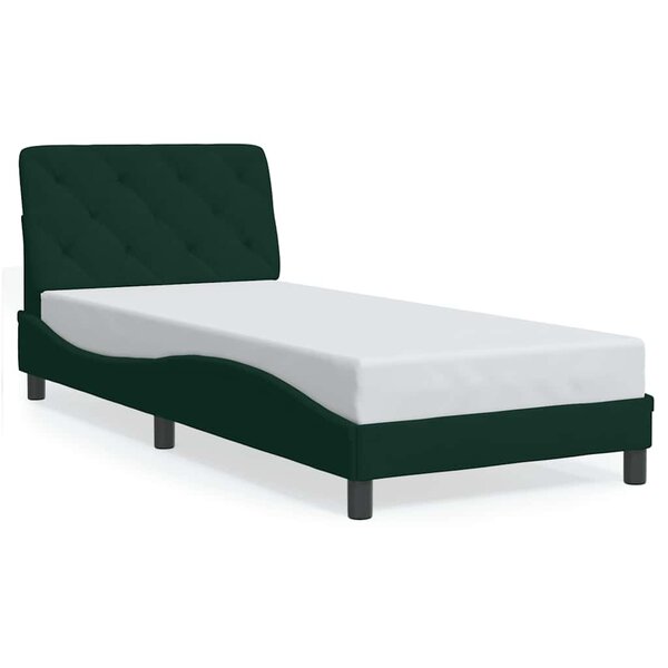 vidaXL Cadre de lit sans matelas vert foncé 80x200 cm velours