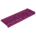 vidaXL Tapis d'escalier 30 pièces 65 x 21 x 4 cm Violet Bord rectangulaire