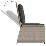 vidaXL Banc de jardin avec coussin Gris clair Poly rotin