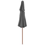 vidaXL Parasol à deux étages avec mât en bois 270 cm anthracite