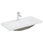 vidaXL Meuble lavabo avec bassin intégré Chêne fumé Bois d'ingénierie