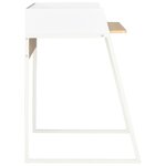 vidaXL Bureau Blanc et chêne 90x60x88 cm