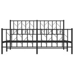 vidaXL Cadre de lit métal sans matelas avec pied de lit noir 160x200cm