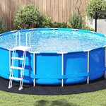 vidaXL Tapis de piscine Noir Ø 396 cm Géotextile en polyester