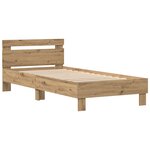 vidaXL Cadre de lit chêne artisanal 90 x 200 cm Bois d'ingénierie