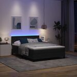 vidaXL Lit à ressort LED avec matelas Noir 140 x 200 cm Velours
