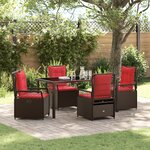 vidaXL Ensemble de salle à manger pour jardin 5 Pièces Marron polyrotin