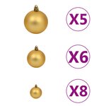 vidaXL Arbre de Noël artificiel pré-éclairé et boules bleu 120 cm PVC