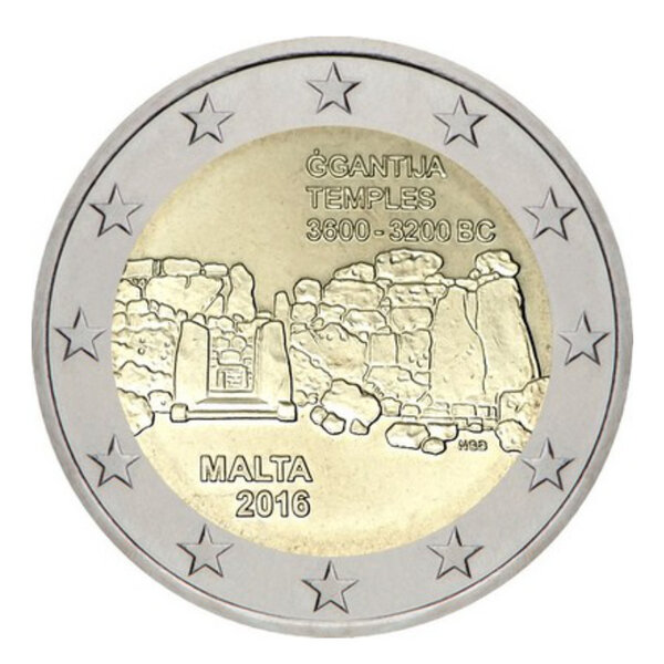 2 euros commémorative Malte 2016 UNC - Temples de gantija.