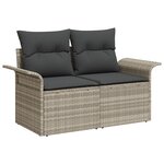 vidaXL Ensemble de Canapés de Jardin 11 Pièces avec Coussins Gris