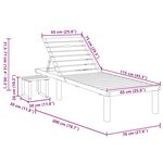 vidaXL Chaise longue de jardin avec table Bois de pin imprégné