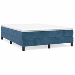 vidaXL Cadre de lit bleu foncé 140x190 cm velours