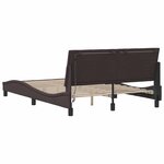 vidaXL Cadre de lit sans matelas marron foncé 120x200 cm tissu