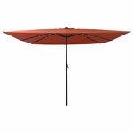 vidaXL Parasol de jardin Rouge et Noir 295 x 295 x 245 cm