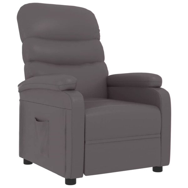 vidaXL Fauteuil inclinable Gris Similicuir