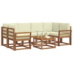 vidaXL Ensemble de canapés d'extérieur 7 pc Naturel et Crème
