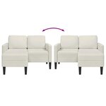 vidaXL Canapé 2 places avec méridienne en L crème 125 cm velours