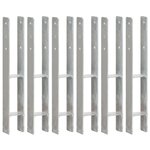 vidaXL Piquets de clôture 6 Pièces Argenté 8x6x60 cm Acier galvanisé