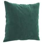 vidaXL Ensemble de canapés 3 Pièces avec coussins vert foncé velours