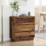 vidaXL Cabinet de chevet avec tiroir Bois ancien 71 x 34.5 x 75 cm