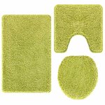 vidaXL Ensemble de tapis de bain antidérapants 3 Pièces Vert 50 x 50 cm