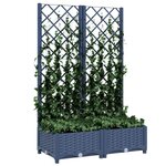 vidaXL Jardinière de jardin avec treillis Bleu Gris 80x40x121 5 cm PP