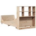 vidaXL Lit bibliothèque sans matelas 90x190 cm bois massif