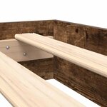 vidaXL Lit Bibliothèque Chêne fumé 180 x 200 cm Bois d'ingénierie
