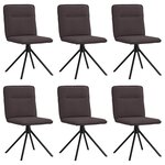 vidaXL Chaises à manger lot de 6 marron foncé tissu