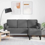 vidaXL Ensemble de Canapés Gris foncé 173 x 131 x 67 cm tissu