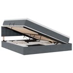 vidaXL Lit de Rangement Gris foncé 160 x 200 cm Velours