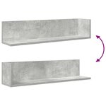 vidaXL Étagères murales 2Pièces gris béton 75x16 5x16 5cm bois ingénierie