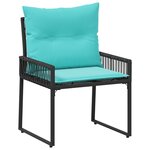 vidaXL Ensemble de meubles d'extérieur 7 Pièces Noir et turquoise