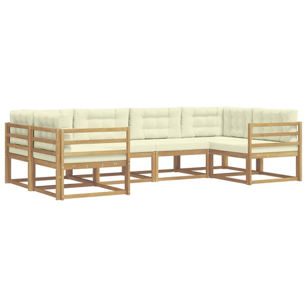 vidaXL Ensemble de canapés d'extérieur 6 Pièces Blanc et crème
