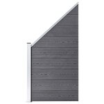 vidaXL Ensemble de clôture WPC 9 Carré + 1 Incliné 1657x186 cm Gris