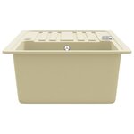 vidaXL Évier de cuisine Granit Seul lavabo Beige